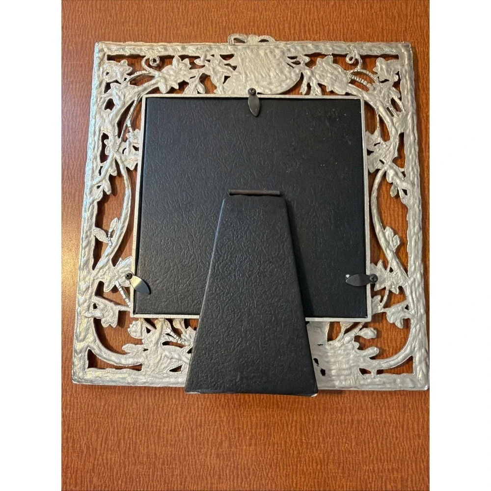 VTG Weston Gallery Silver Cast Metal Wedding Picture Frame 5x5 Photo